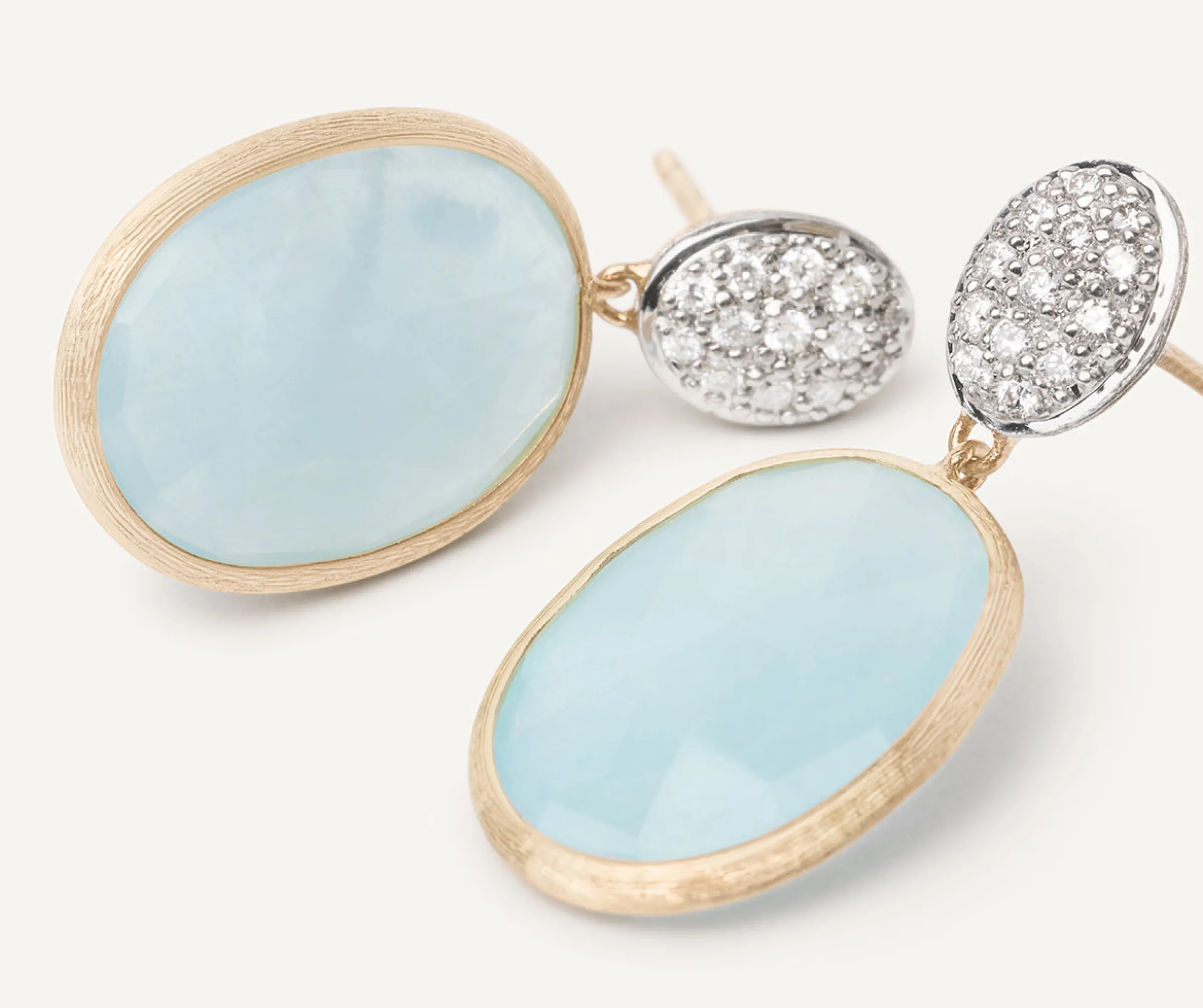 Earrings-Marco Bicego 18K Yellow Gold Aquamarine u0026 Diamond Drop Earrings Yellowgold