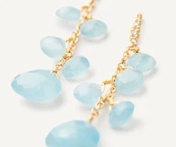 Earrings-Marco Bicego 18K Yellow Gold Aquamarine Earrings With Diamonds Yellowgold