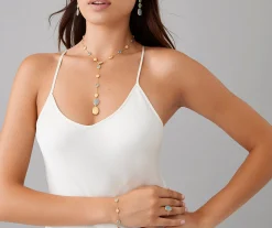 Necklaces-Marco Bicego 18K Yellow Gold Aquamarine u0026 Gold Lariat Yellowgold