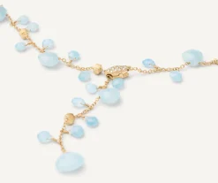 Necklaces-Marco Bicego 18K Yellow Gold Aquamarine Lariat Necklace Yellowgold