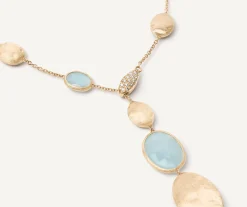 Necklaces-Marco Bicego 18K Yellow Gold Aquamarine u0026 Gold Lariat Yellowgold