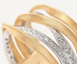 Rings-Marco Bicego 18K Yellow Gold 5-Band Coil Ring With Diamonds Yellowgold