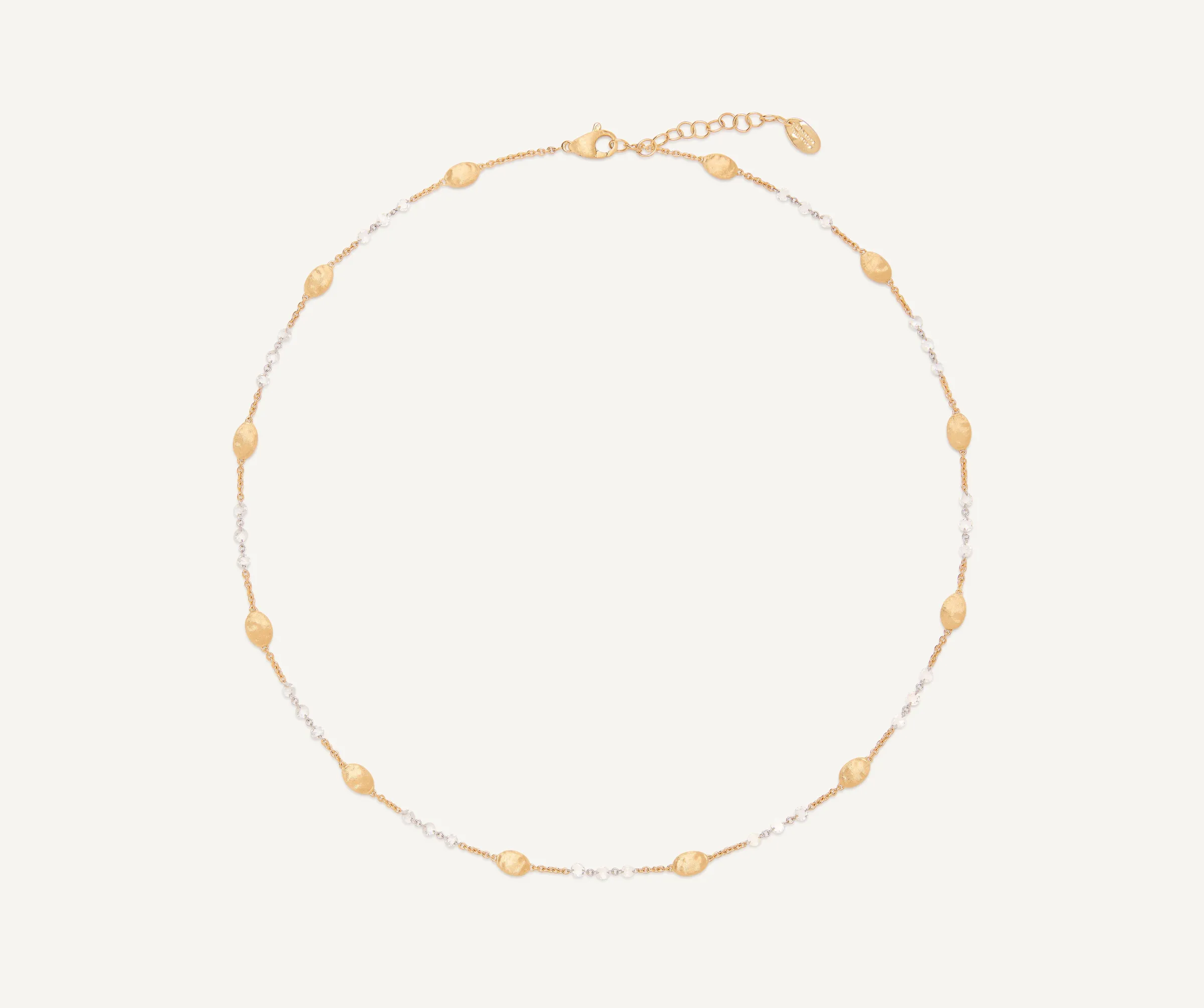 Necklaces-Marco Bicego 18K Yellow Gold Beaded Necklace with Diamonds Yellowgold