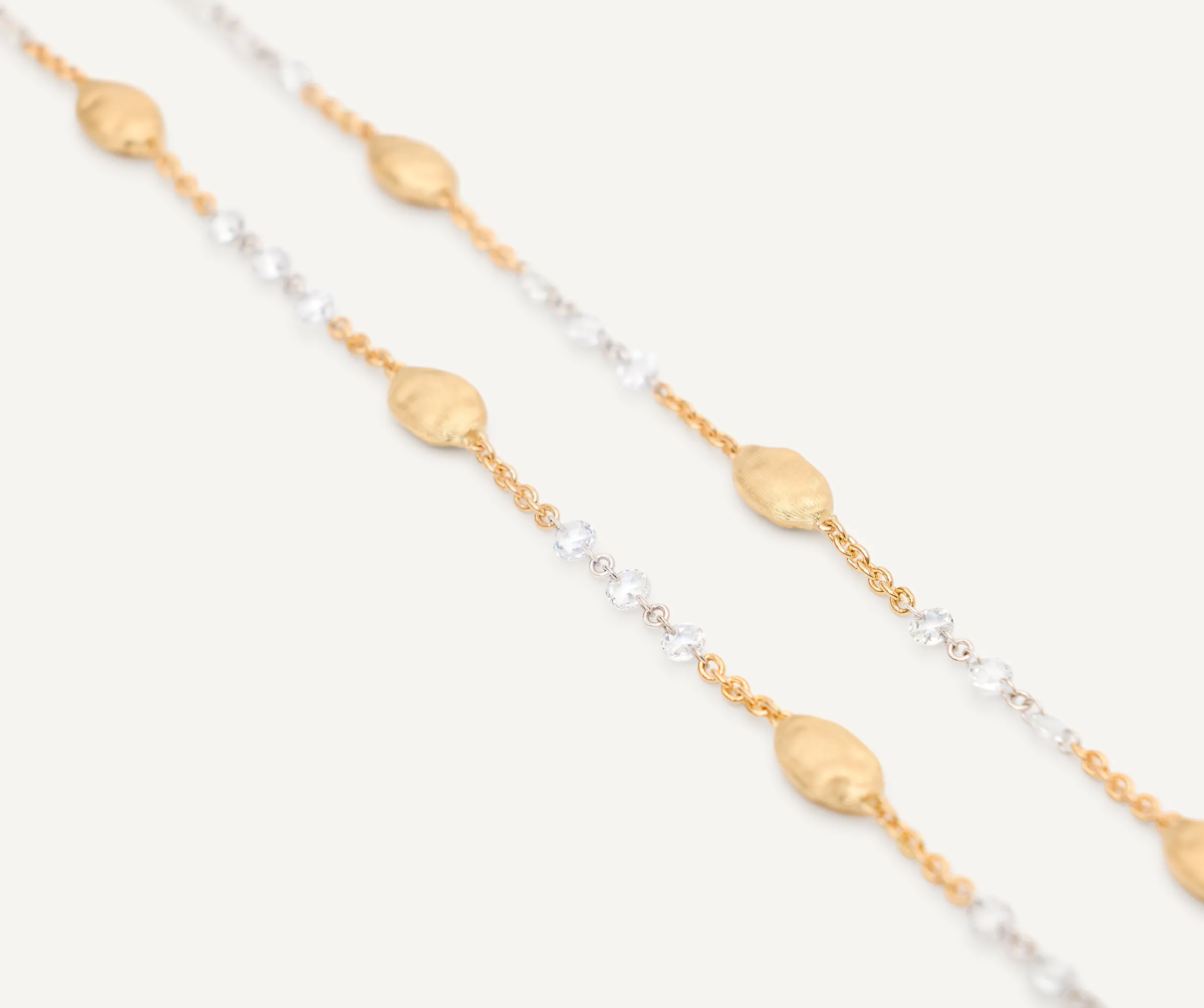 Necklaces-Marco Bicego 18K Yellow Gold Beaded Necklace with Diamonds Yellowgold