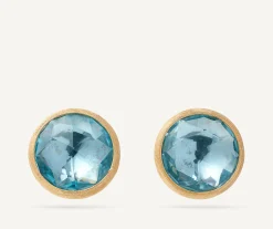 Earrings-Marco Bicego 18K Yellow Gold Blue Topaz Medium Stud Earrings YellowGold