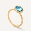 Rings-Marco Bicego 18K Yellow Gold Blue Topaz Ring with Diamond Pavé Shank YellowGold