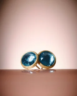Earrings-Marco Bicego 18K Yellow Gold Blue Topaz Stud Earrings YellowGold