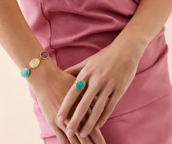 Bracelets-Marco Bicego 18K Yellow Gold Bracelet with Thulite, Turquoise and Charoite Yellowgold