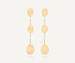 Earrings-Marco Bicego 18K Yellow Gold Chandelier Earrings with Diamonds Yellowgold
