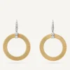 Earrings-Marco Bicego 18K Yellow Gold Circular Drop Earrings With Diamonds Yellowgold