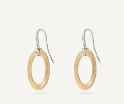 Earrings-Marco Bicego 18K Yellow Gold Circular Drop Earrings With Diamonds Yellowgold