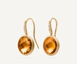 Earrings-Marco Bicego 18K Yellow Gold Citrine Drop Earrings with Diamonds YellowGold