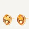 Earrings-Marco Bicego 18K Yellow Gold Citrine Medium Stud Earrings YellowGold