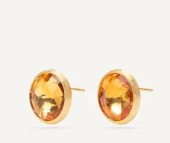 Earrings-Marco Bicego 18K Yellow Gold Citrine Medium Stud Earrings YellowGold