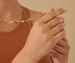 Rings-Marco Bicego 18K Yellow Gold Citrine Ring with Diamond Pavé Shank YellowGold