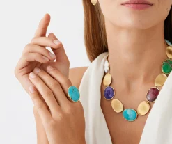 Rings-Marco Bicego 18K Yellow Gold Cocktail Ring With Turquoise Yellowgold