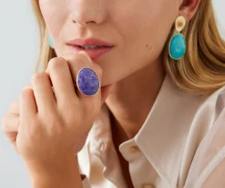 Rings-Marco Bicego 18K Yellow Gold Cocktail Ring With Charoite Yellowgold