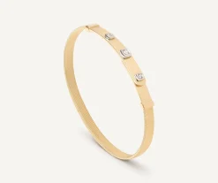 Bracelets-Marco Bicego 18K Yellow Gold Coil and Diamond Bangle Bracelet, Thin Yellowgold