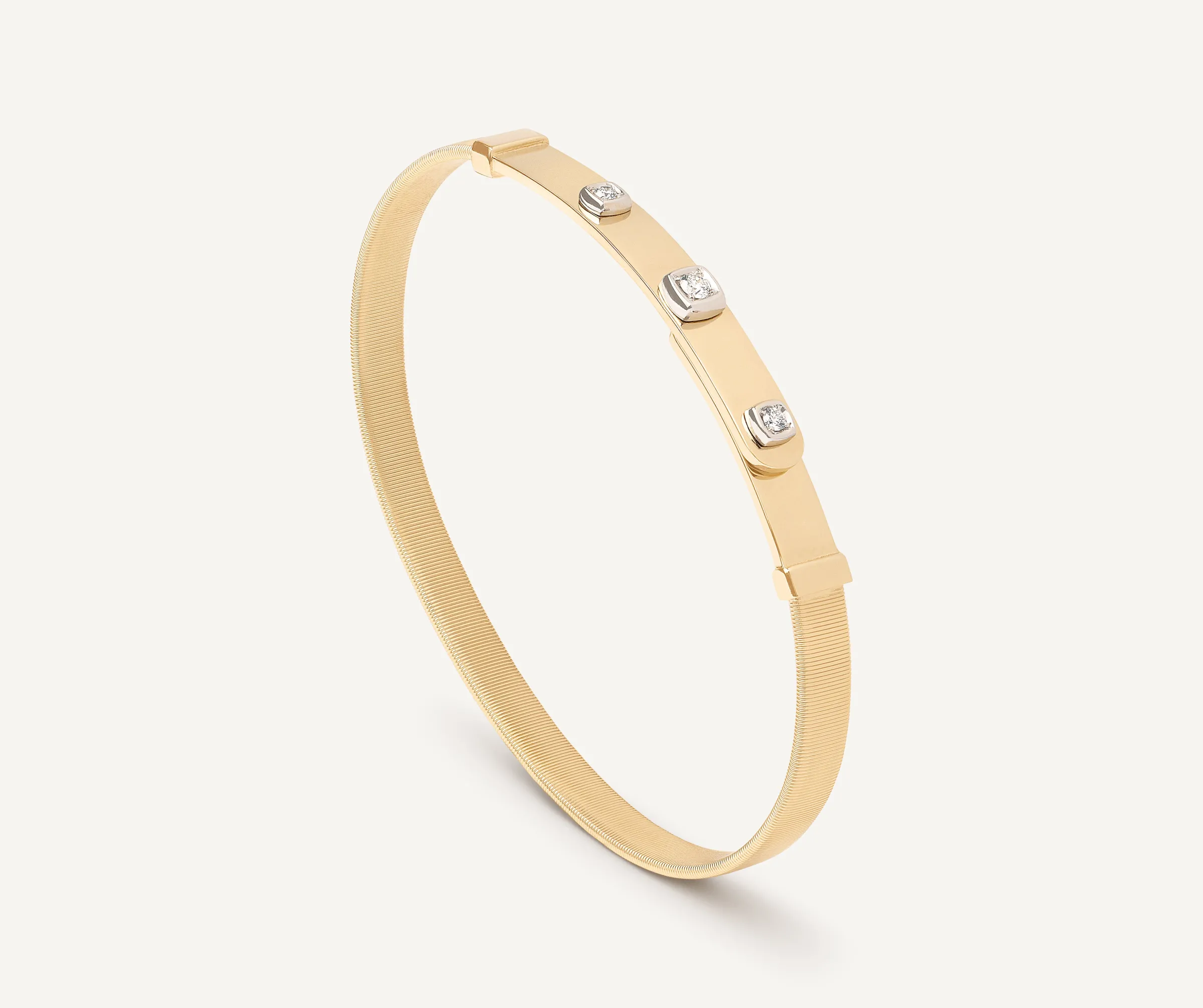 Bracelets-Marco Bicego 18K Yellow Gold Coil and Diamond Bangle Bracelet, Thin Yellowgold