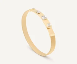 Bracelets-Marco Bicego 18K Yellow Gold Coil and Diamond Bangle Bracelet, Large Width Yellowgold