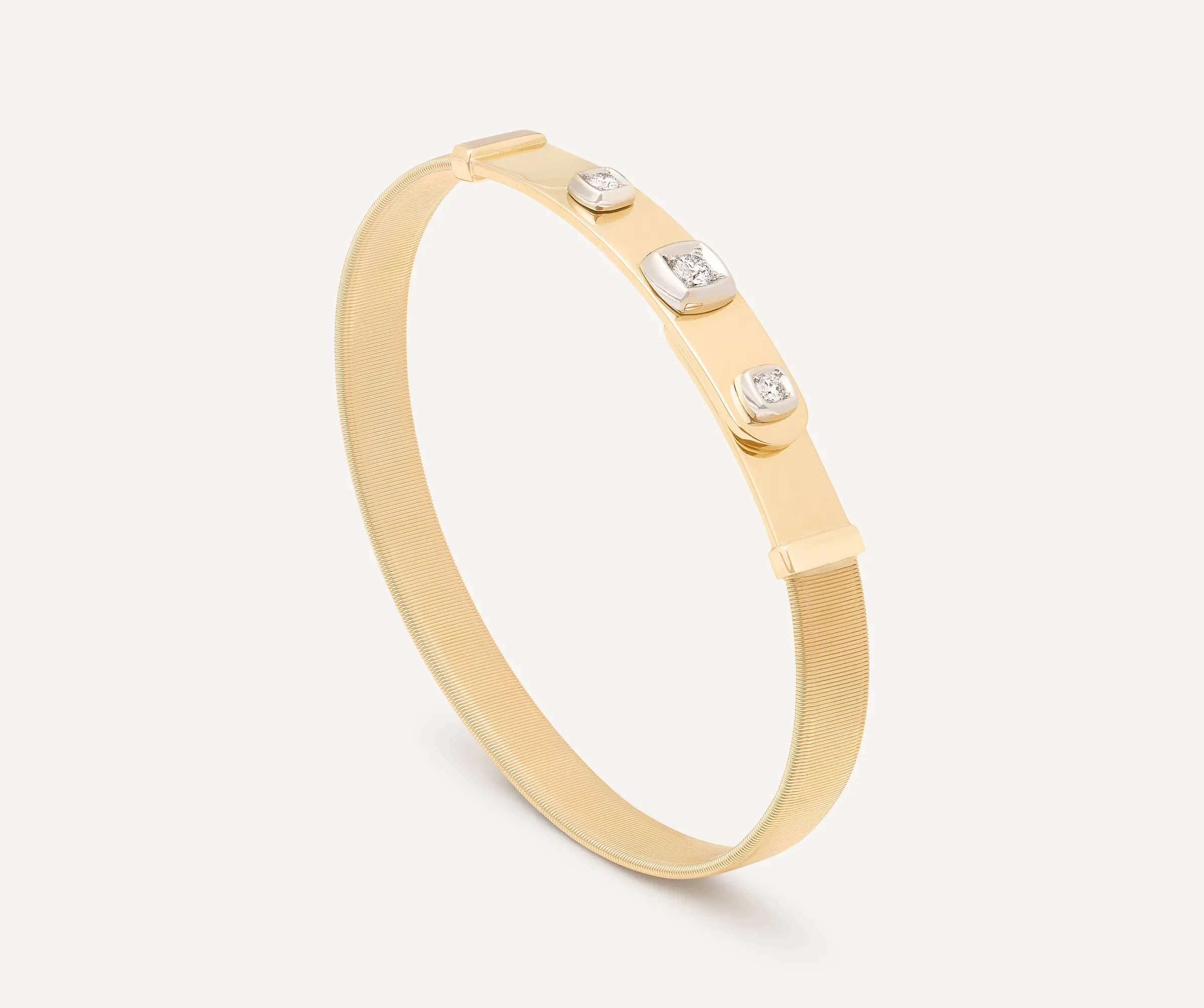 Bracelets-Marco Bicego 18K Yellow Gold Coil and Diamond Bangle Bracelet, Large Width Yellowgold