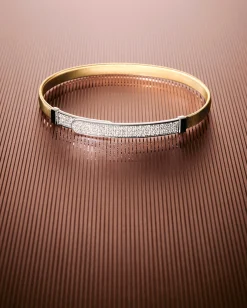 Bracelets-Marco Bicego 18K Yellow Gold Coil and Diamond Pavé Bangle Bracelet, Thin Yellowgold