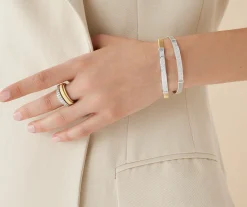 Bracelets-Marco Bicego 18K Yellow Gold Coil and Diamond Pavé Bangle Bracelet, Thin Yellowgold