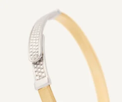 Bracelets-Marco Bicego 18K Yellow Gold Coil and Diamond Pavé Bangle Bracelet, Thin Yellowgold