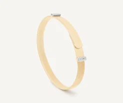 Bracelets-Marco Bicego 18K Yellow Gold Coil Bangle Bracelet With Diamond Pavé, Large Width Yellowgold