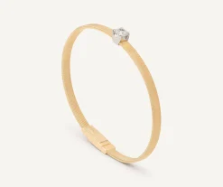 Bracelets-Marco Bicego 18K Yellow Gold Coil Bangle Bracelet With Cushion-Cut Diamond Yellowgold