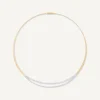 Necklaces-Marco Bicego 18K Yellow Gold Coil Collar With Double Row Diamond Bar Yellowgold