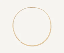 Necklaces-Marco Bicego 18K Yellow Gold Coil Necklace With Diamonds Yellowgold