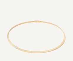 Necklaces-Marco Bicego 18K Yellow Gold Coil Necklace With Diamonds Yellowgold