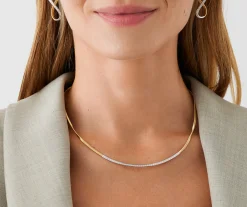 Necklaces-Marco Bicego 18K Yellow Gold Coil Necklace With Diamond Bar Yellowgold
