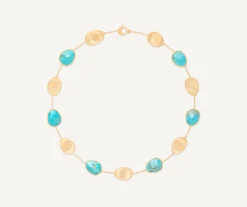 Necklaces-Marco Bicego 18K Yellow Gold Collar Necklace with Turquoise Yellowgold
