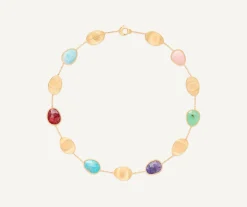 Necklaces-Marco Bicego 18K Yellow Gold Collar Necklace with Mixed Gemstones Yellowgold