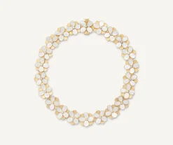 Necklaces-Marco Bicego 18K Yellow Gold Collar Necklace with Mother of Pearl and Diamonds Yellowgold