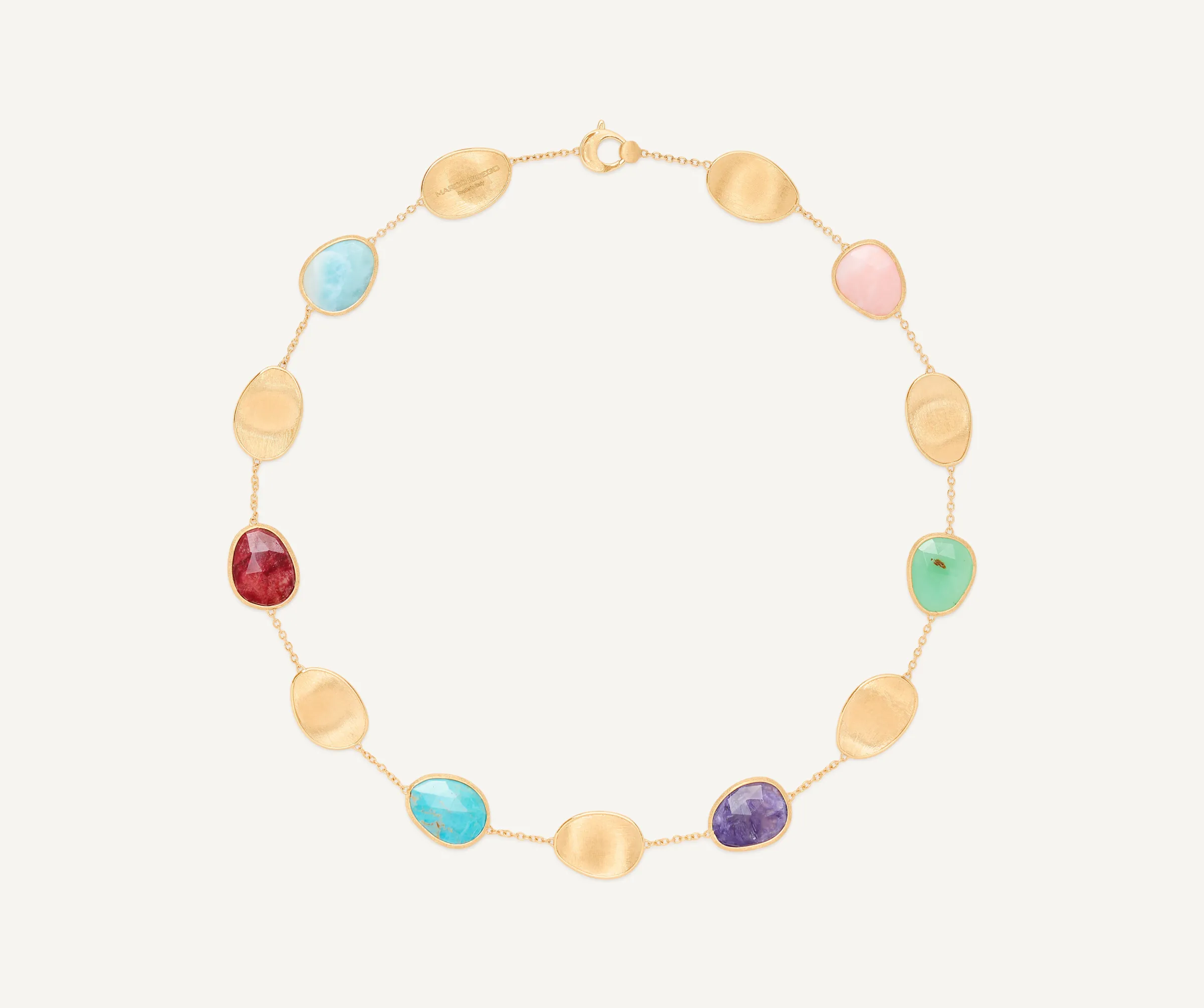 Necklaces-Marco Bicego 18K Yellow Gold Collar Necklace with Mixed Gemstones Yellowgold