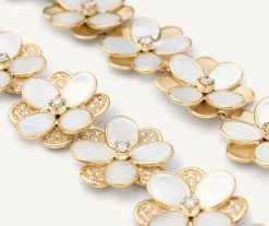 Necklaces-Marco Bicego 18K Yellow Gold Collar Necklace with Mother of Pearl and Diamonds Yellowgold