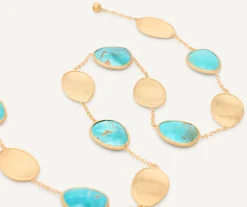Necklaces-Marco Bicego 18K Yellow Gold Collar Necklace with Turquoise Yellowgold