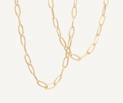 Necklaces-Marco Bicego 18K Yellow Gold Convertible Oval Link Necklace Yellowgold