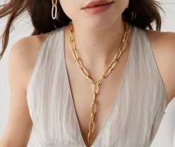 Necklaces-Marco Bicego 18K Yellow Gold Convertible Oval Link Lariat Yellowgold