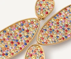 Earrings-Marco Bicego 18K Yellow Gold Convertible Sapphire Statement Earrings Yellowgold