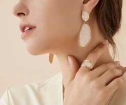Earrings-Marco Bicego 18K Yellow Gold Convertible Pavé Diamond Earring Kit Yellowgold