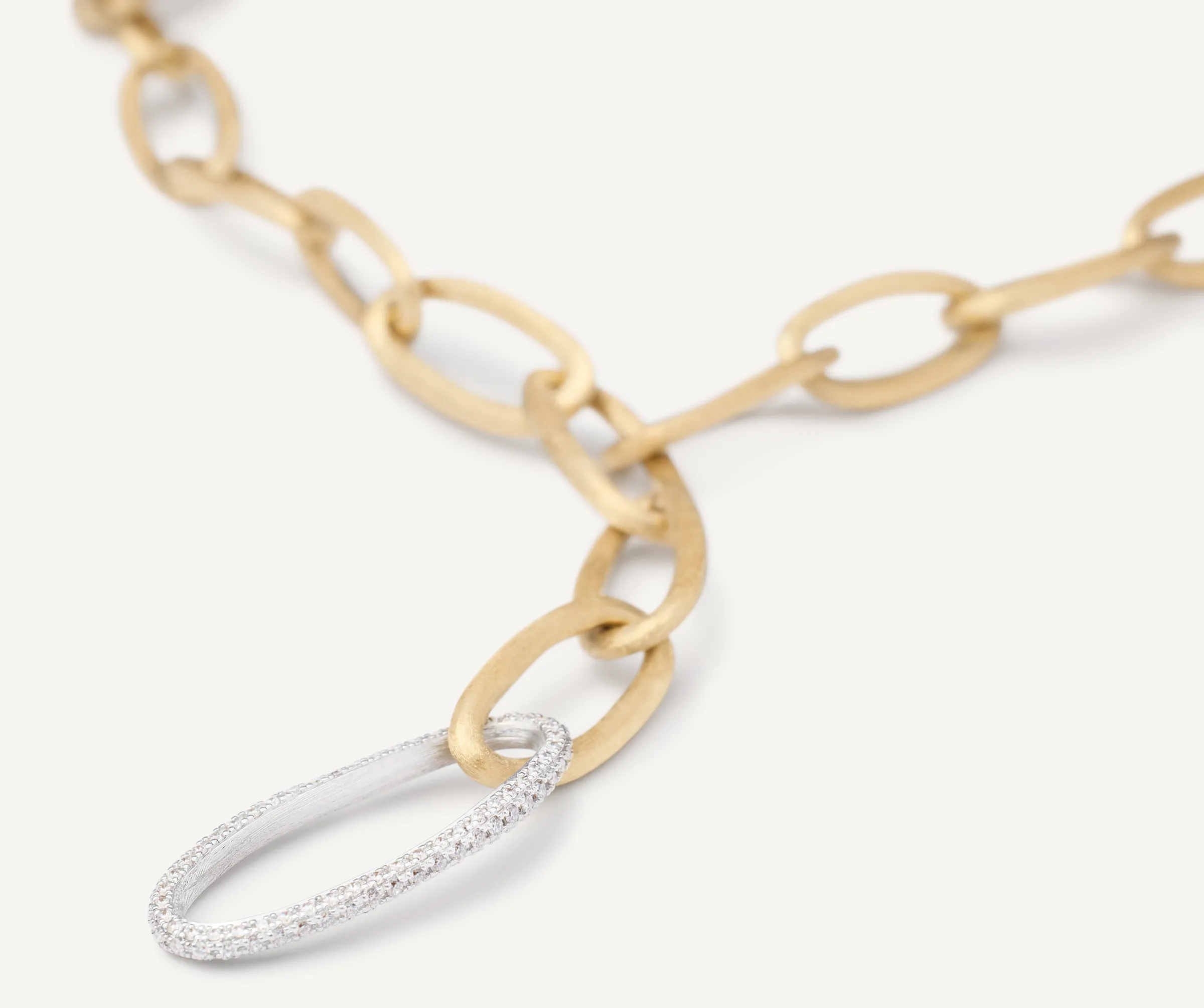 Necklaces-Marco Bicego 18K Yellow Gold Convertible Oval Link Lariat With Pavé Diamonds Yellowgold