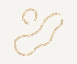 Necklaces-Marco Bicego 18K Yellow Gold Convertible Link Necklace, Engraved u0026 Polished Yellowgold