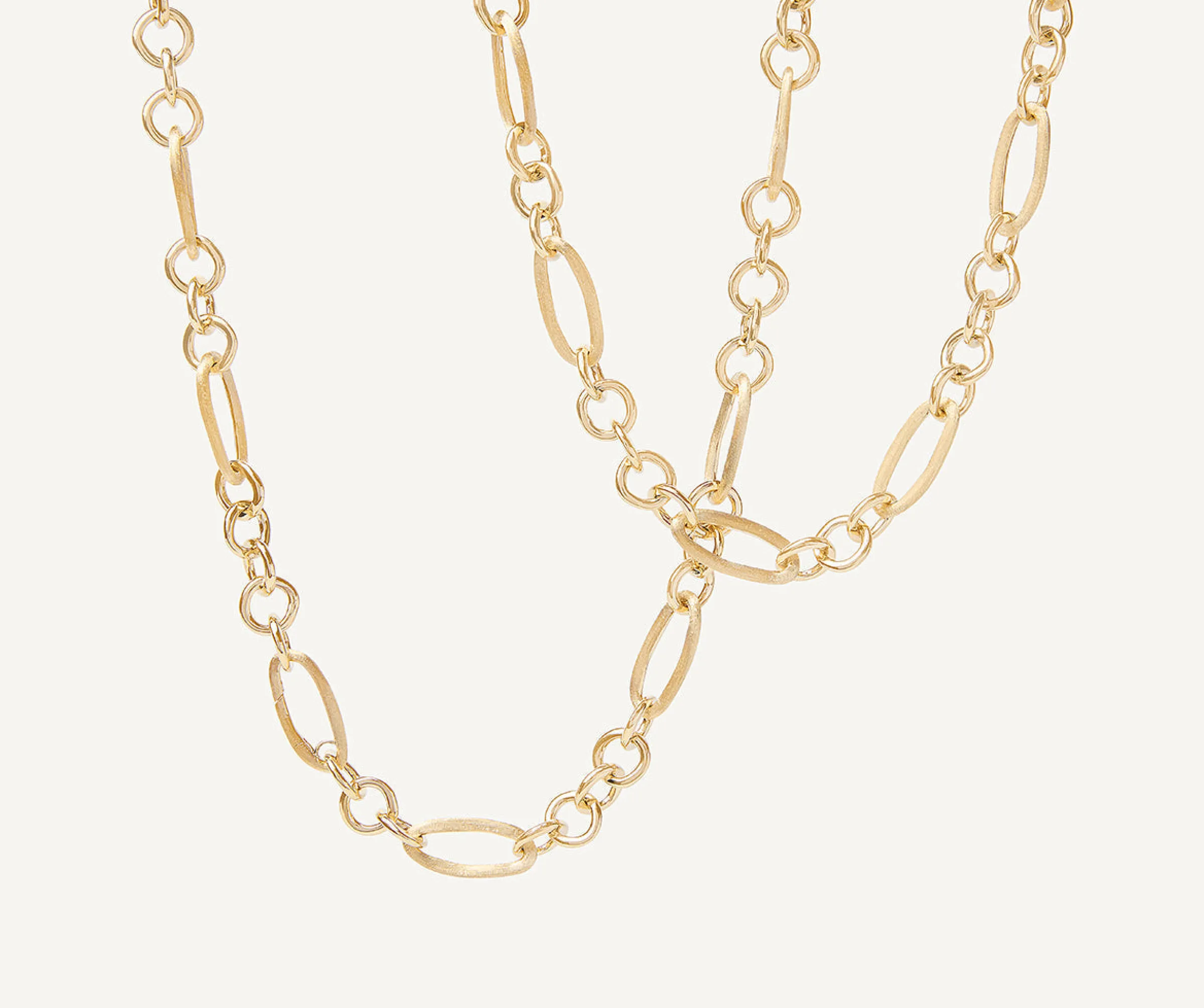 Necklaces-Marco Bicego 18K Yellow Gold Convertible Link Necklace, Engraved u0026 Polished Yellowgold