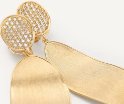 Earrings-Marco Bicego 18K Yellow Gold Convertible Pavé Diamond Earring Kit Yellowgold