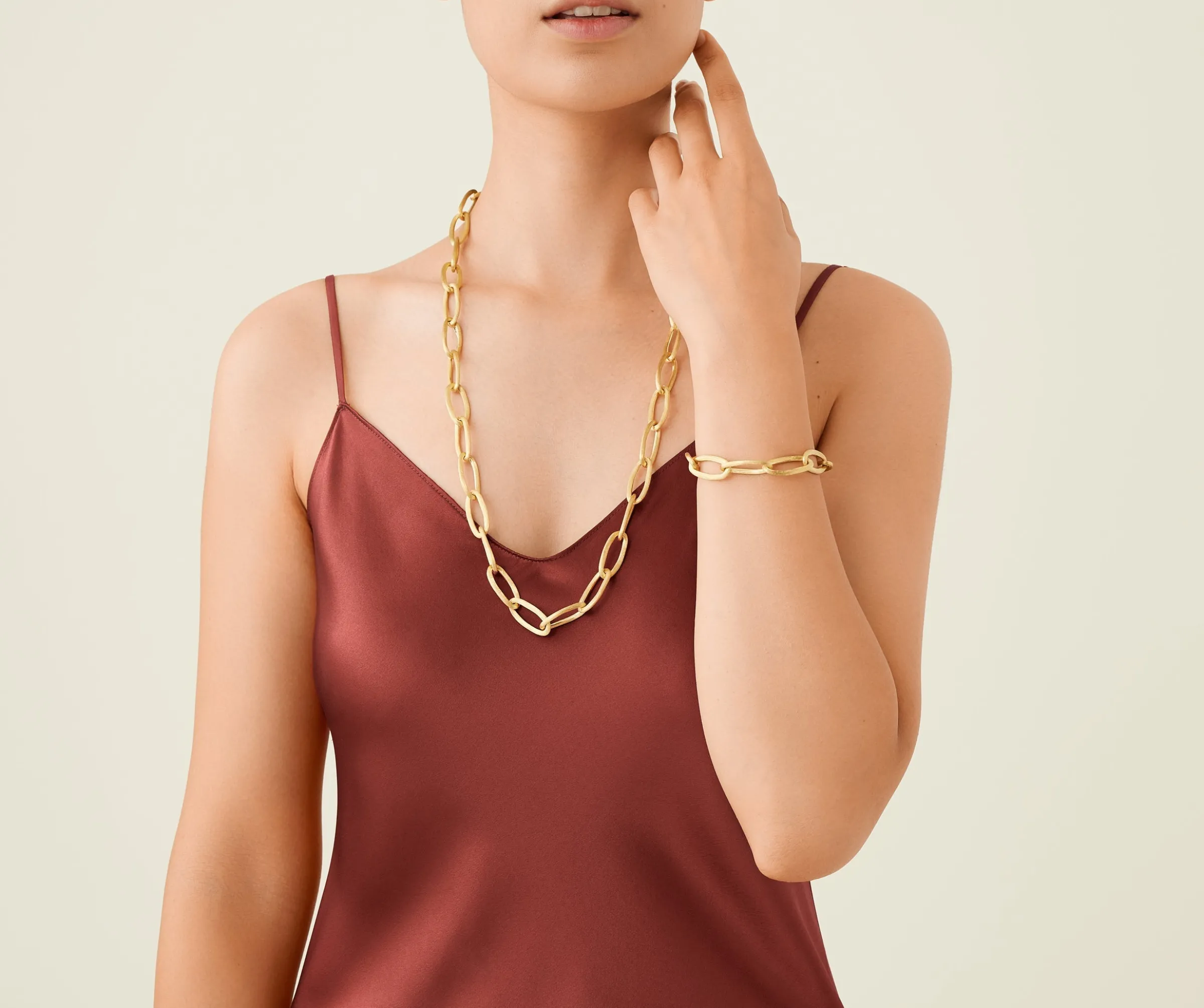 Necklaces-Marco Bicego 18K Yellow Gold Convertible Oval Link Necklace Yellowgold