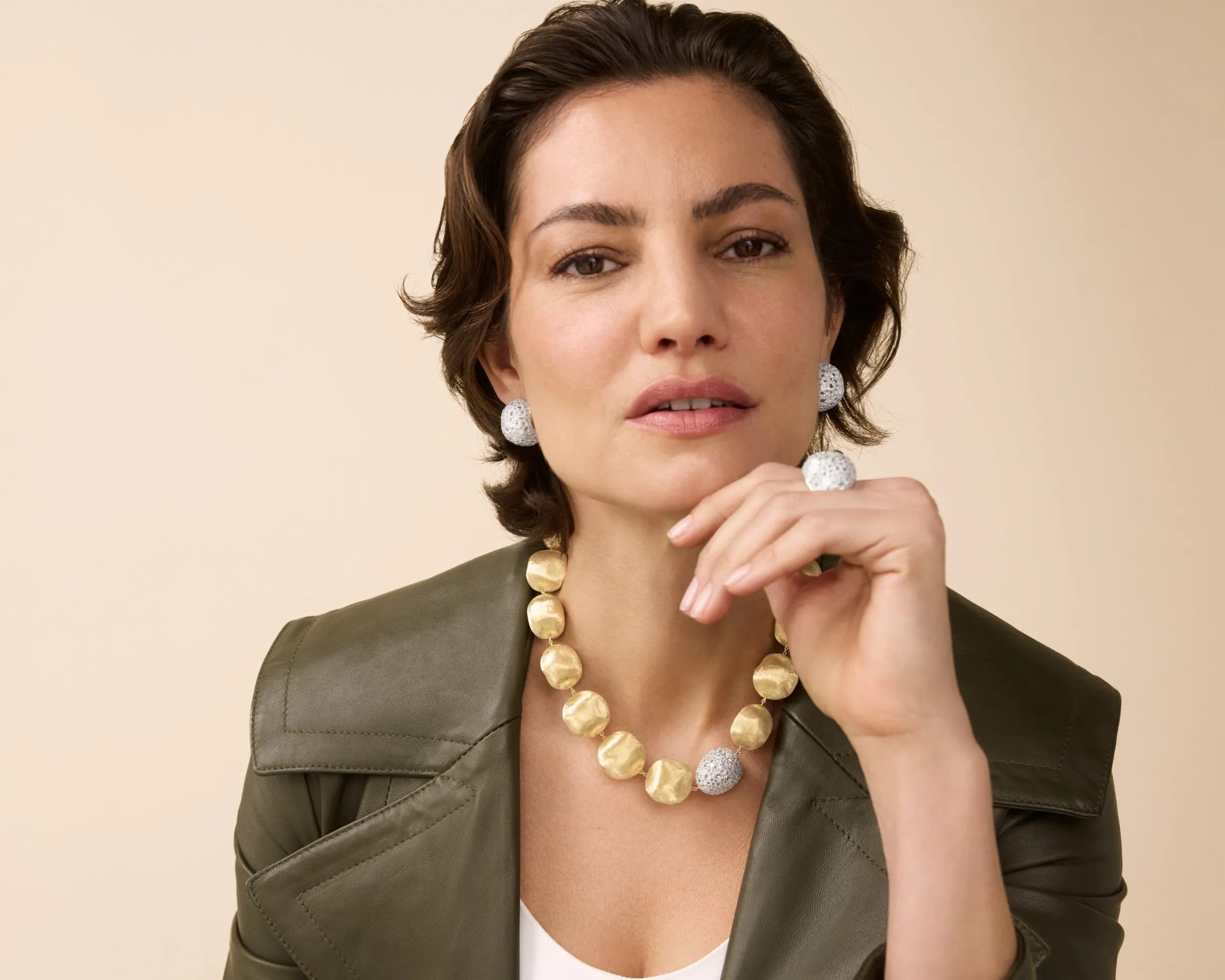 Necklaces-Marco Bicego 18K Yellow Gold Diamond Collar Necklace Yellowgold